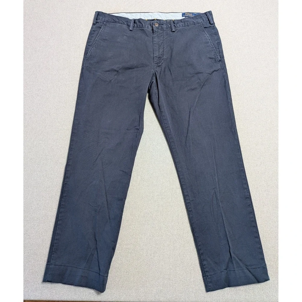 Polo Ralph Lauren Men's Navy Blue 36x30 Stretch Slim Fit Chino Pants Pony Prep